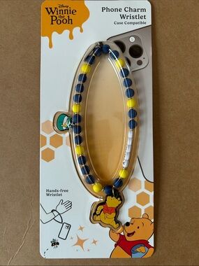 Winnie the Pooh Phone Charm Wristlet - Yellow & Navy Blue